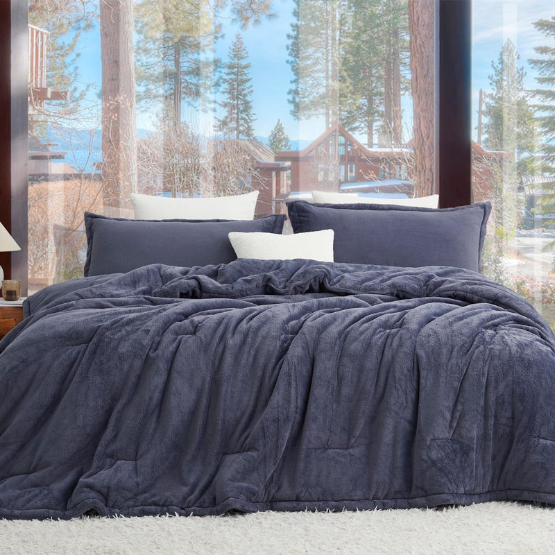 Ensemble d'édredon surdimensionné Coma, Édredon pour très grand lit + 2 taies décorativ, Bleu