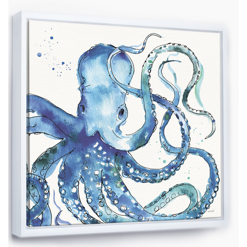 «Blue Deep Sea VIII» de Jaequan Designart - reproduction sur toile avec cadre flottant, H 30 po x l 30 po x P 1 po
