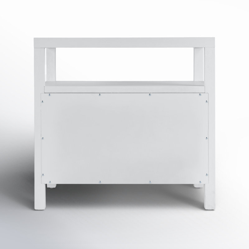Nora 2-Drawer Wide Nightstand, Textured White