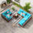 Dinyu Wicker 8 - Person Modular Patio Conversation Sets with Cushions-1935896382