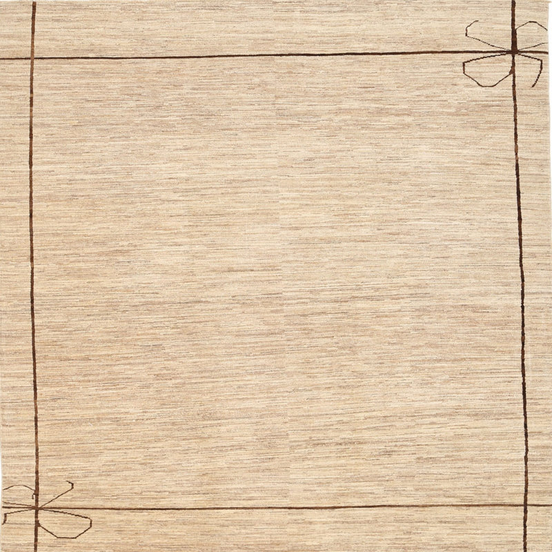 Tapis de zone brun ciel contemporain, Carré 5 pi