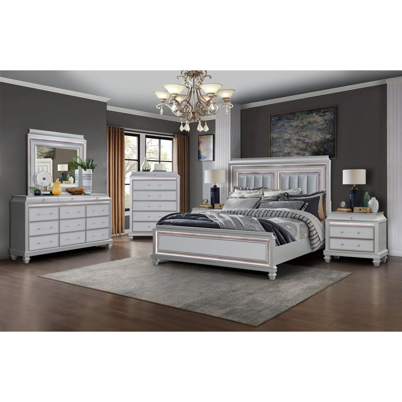 Ensemble de chambre avec très grand lit 5 pièces Idoya, Très grand lit
