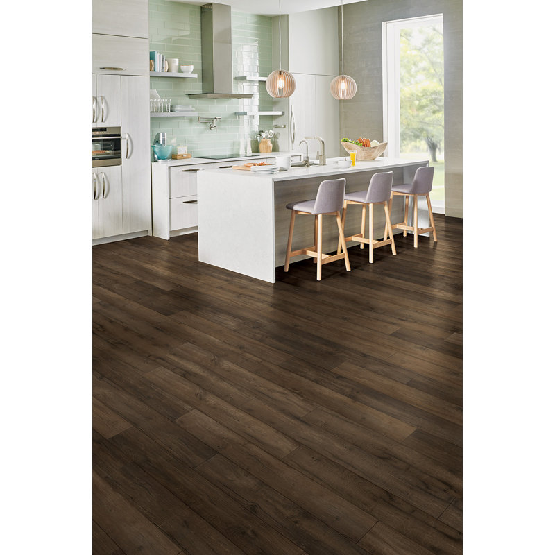 WaterTek 5mm Thick 5.91'' W x 48'' L Vinyl Plank, Java Brown