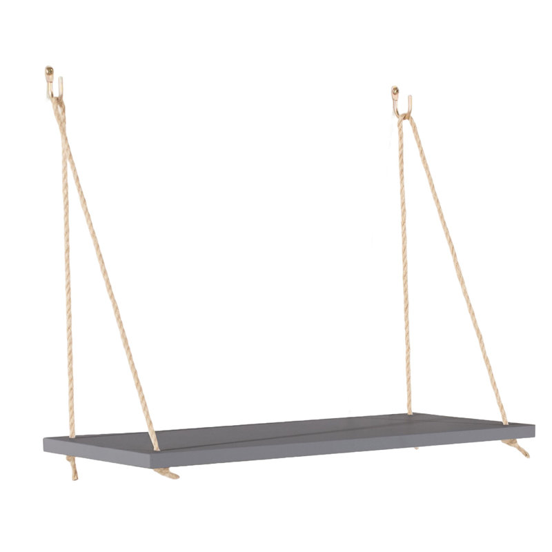 Thames Rope Hanging Shelf Kit, Foiled Finish, Grey