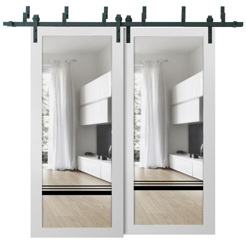 Porte de grange à panneaux en bois, 64 po x 96 po