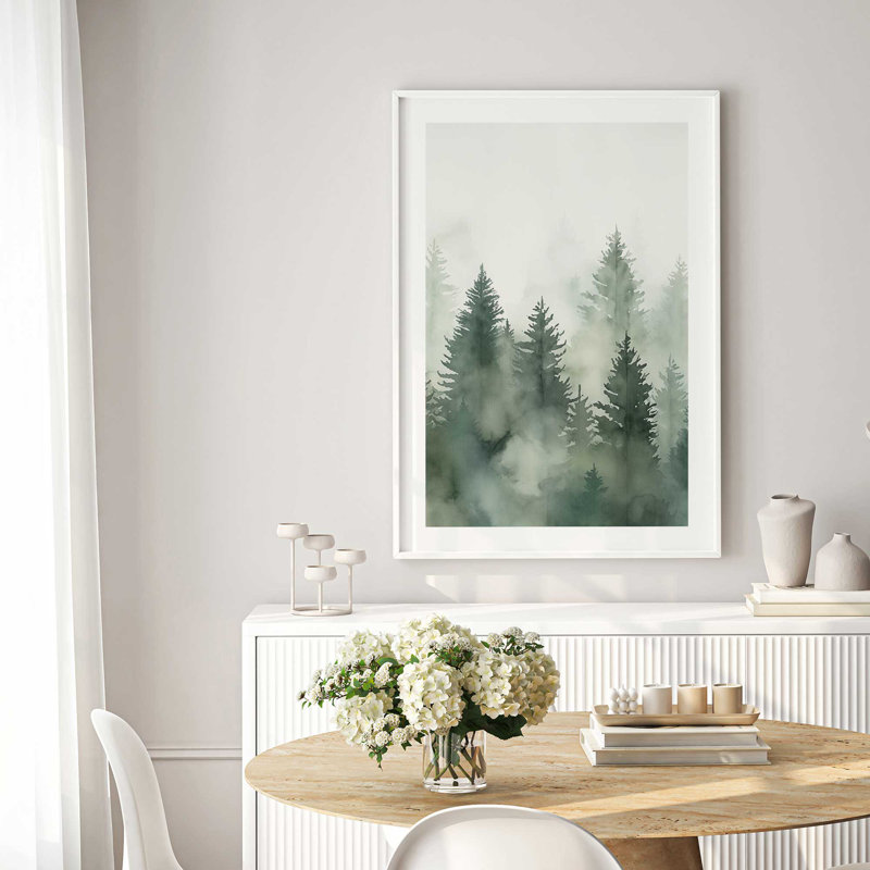 Foggy Morning Woodland II, reproduction encadrée, Or poli, H 17,25 po x l 13,25 po x P 1,25 po