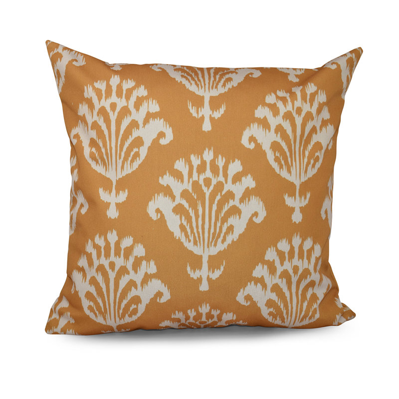 Geometric Reversible Throw Pillow, 16" H x 16" W, Gold
