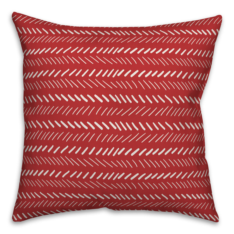 Chevron Throw Pillow, 18" x 18", Red/White Geometric 1
