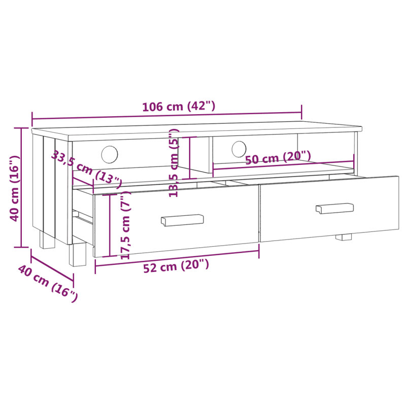 Haether Unfinished TV Stand, White