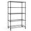 5-Tier Adjustable Wire Shelving Unit with Wheels, Black Metal Storage Rack for Garage, Pantry, Basement & Utility Storage
