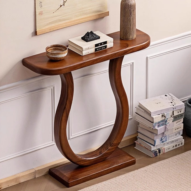 Console Modern Minimalist, H 31,5 po x l 31,5 po x P 8,27 po, Brun