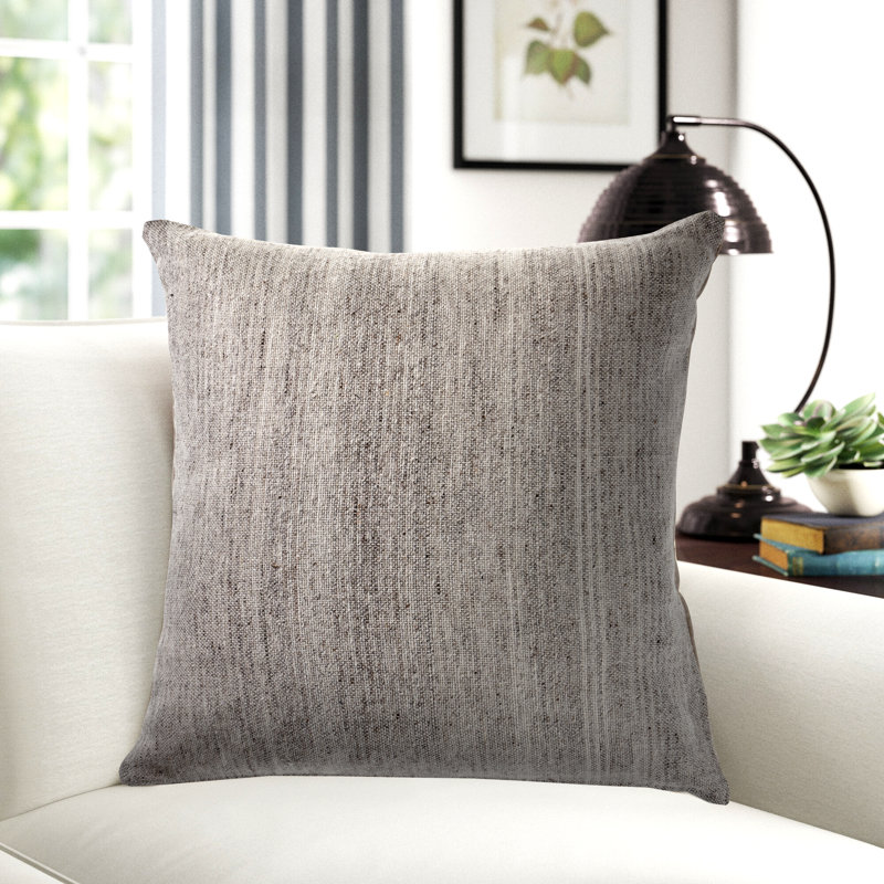 Distressed Gray Square 20" Hand-Crafted Throw Pillow