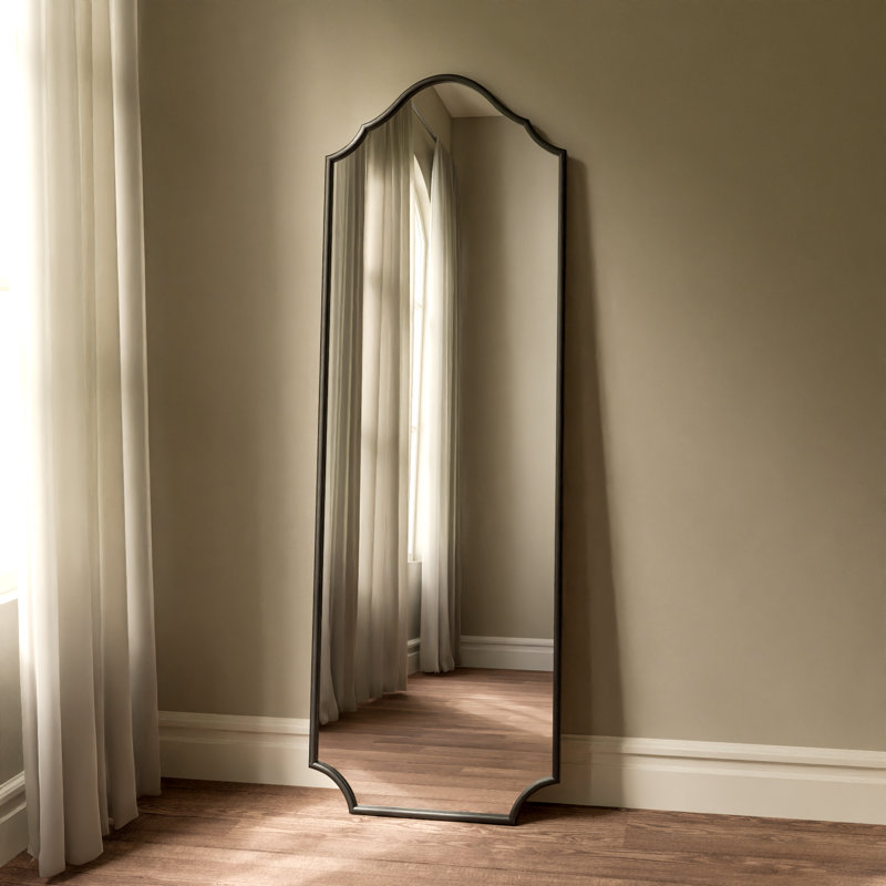 Lilith Metal Full Length Leaner Mirror, Black, 70" x 24"