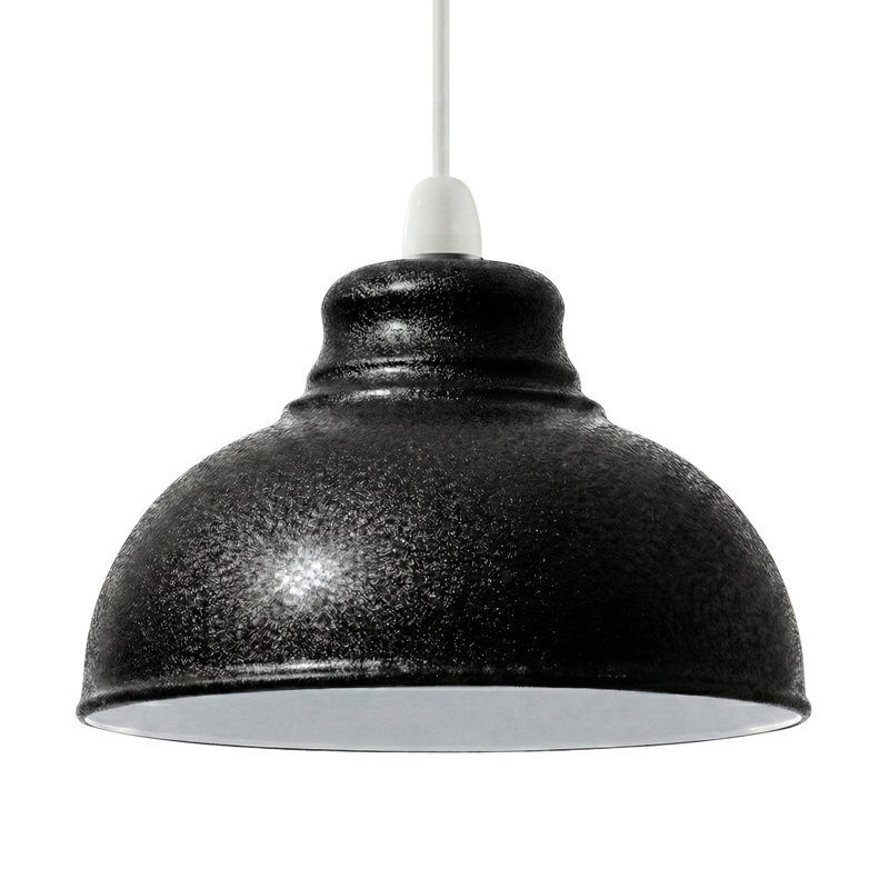 17cm H Metal Dome Lamp Shade ( Screw On ), Black