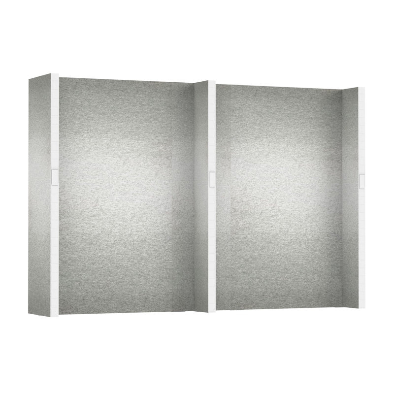 Ensemble mural modulaire de 7 pi de hauteur Everpanel - Bordure blanche, 120", Gris marbre