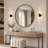 2- Light Dimmable Black Armed Wall Sconce