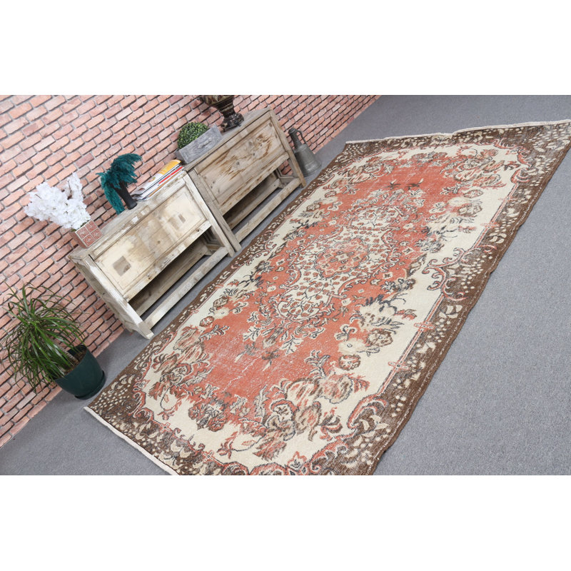 Grand tapis turc antique orange Oushak idéal pour les espaces de chambre à coucher et de salon