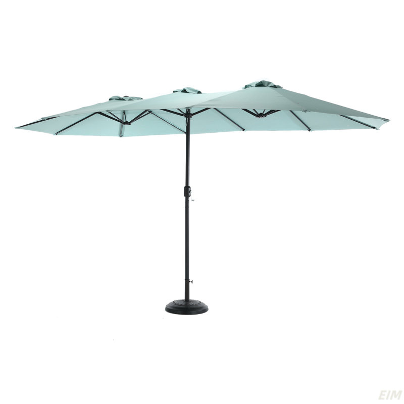 Grand parasol rectangulaire double 14,8 pi avec manivelle, Gris clair
