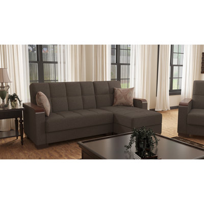 Chaise longue rembourrée en bois avec rangement Primenest Zenaero