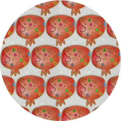 Tapis brun/crème à motifs