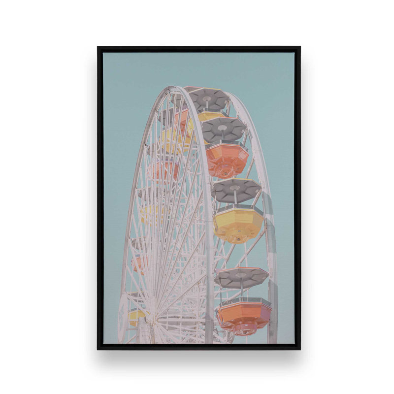 Pastel Carnival Ride On Canvas, Cadre flottant noir satiné, H 18,75 po x l 12,75 po