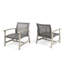 Chaise club en bois et osier (ensemble de 2)