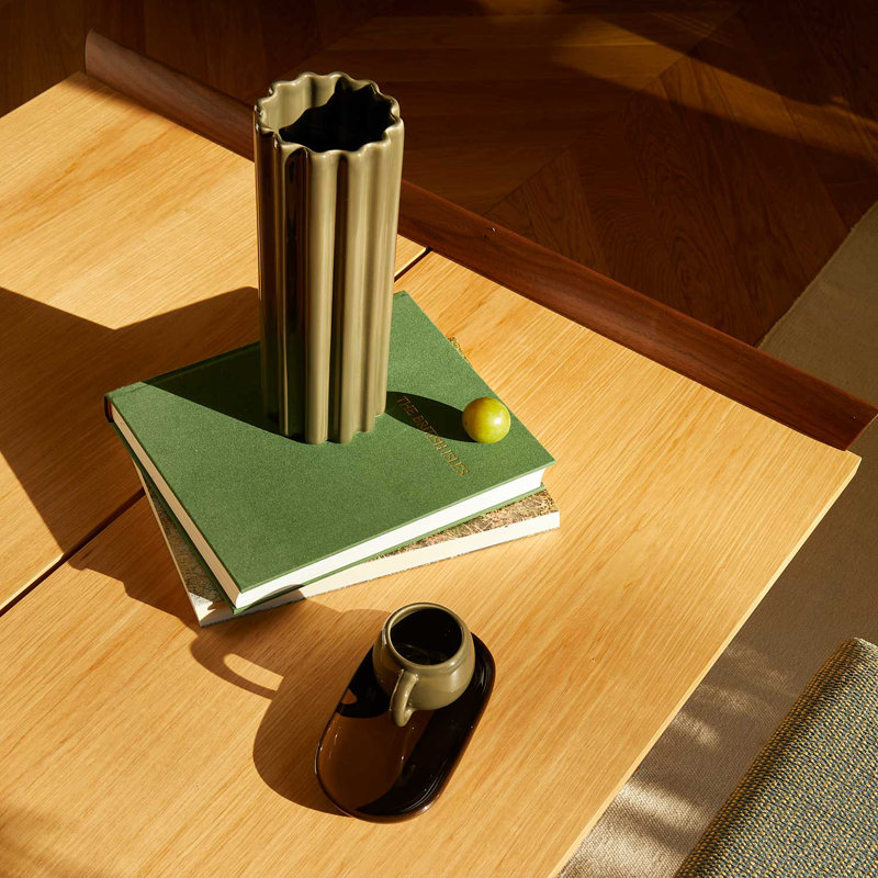 Handcrafted Ceramic Table Vase, Green