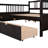 Wooden Daybed with Storage Drawers & Guardrails, Twin Size Multifunctional Daybed for Bedroom/Guest Room, Classic Style Bed with Under Bed Drawers for Space Saving-288414582-288414568