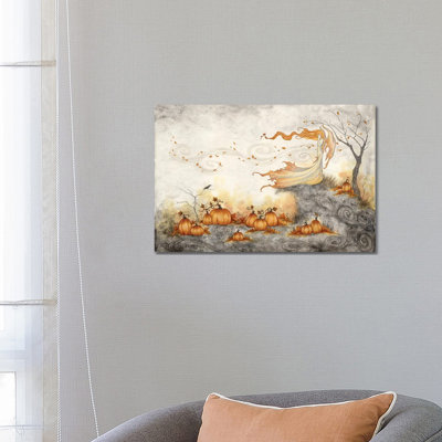 Whispers In The Pumpkin Patch by Amy Brown - Wrapped Canvas Print