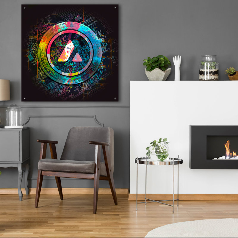 Art mural en verre acrylique Avalanche Crypto Power 2 ', H 36 po x l 36 po x P 0,2 po