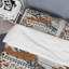 Ensemble de housse de couette en microfibre brun / blanc 3 pièces