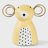 Handcrafted Papier-Mache Winter Bear Figurine, Yellow
