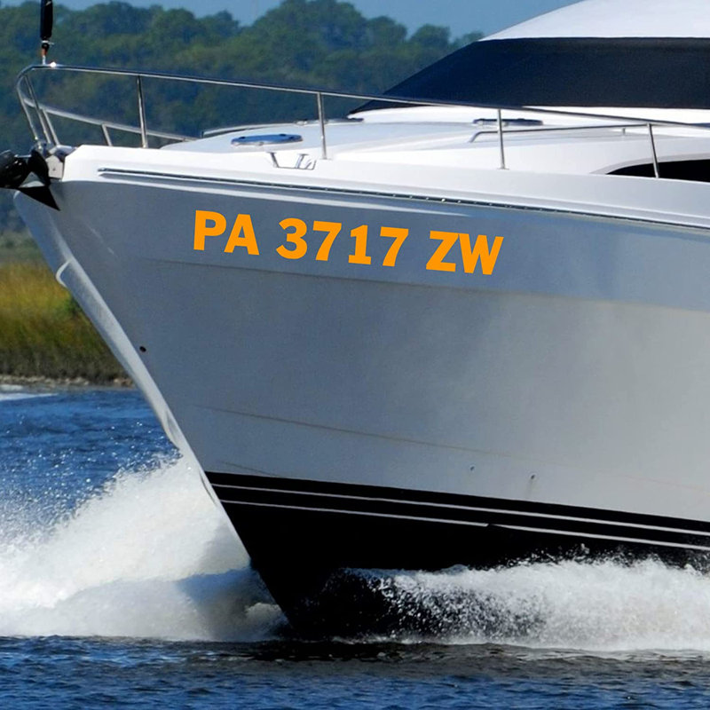 Adhésif décoratif bateau, H 3 po x l 20 po, Orange