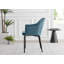 Round Concrete Effect & Black Legs Dining Table With Storage Shelf & 4 Luxury Velvet Dining Chairs-73583067-73583086