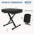 Foldable Adjustable X Style Keyboard Bench with 2.5 Inch High-Density Sponge Padded Seat-123352972