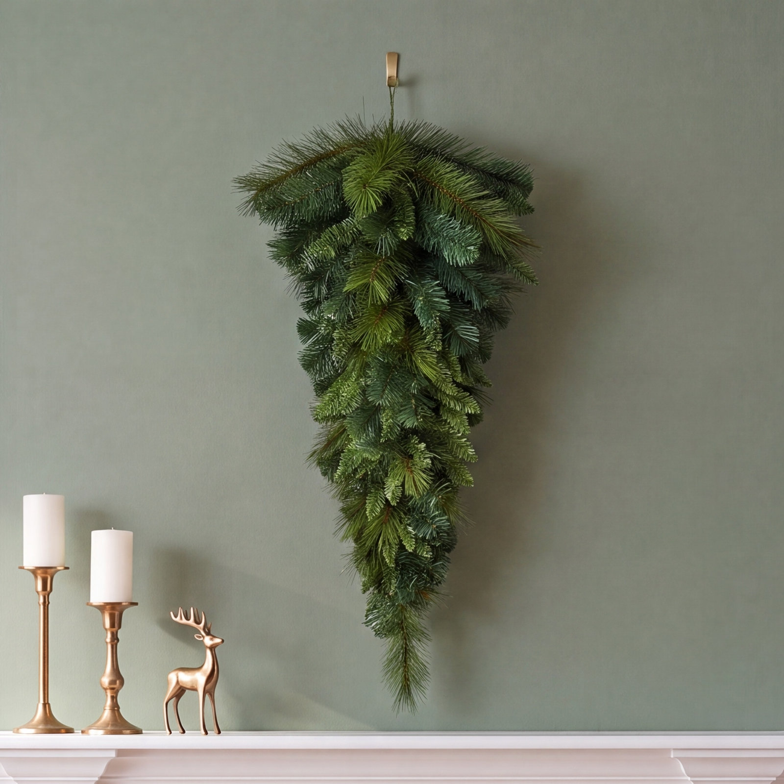 PVC Greenery Christmas Swag, 3' L