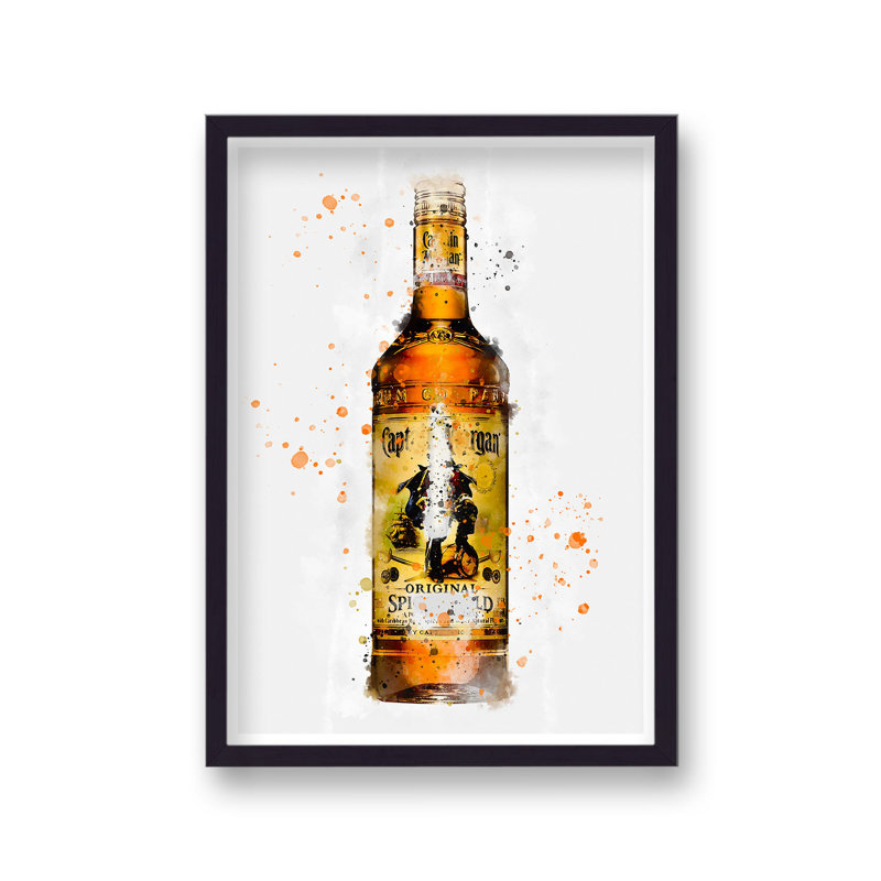 Spirit Graphic Splash Captain Morgan Rum Inspired by Vouvart - Single Picture Frame Print