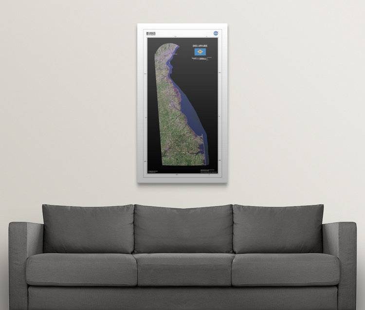 « delaware-usg state mosaic », impression, H 48 po x l 27 po x P 1,5 po, Toile