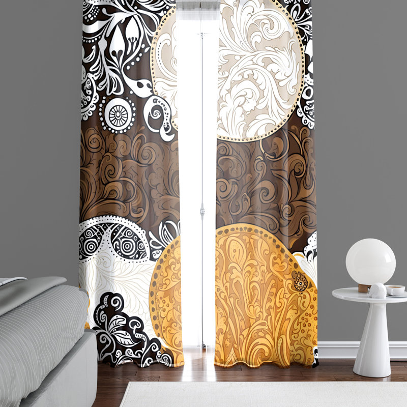 Paire de rideaux semi-transparents en polyester Amyah, L 20 po x L 82 po