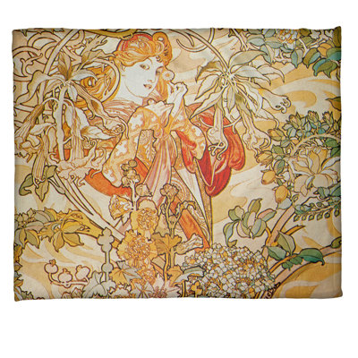 Alphonse mucha femme avec une polaire en cascade