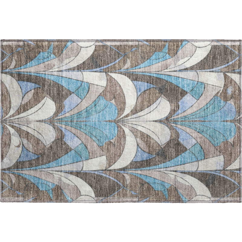 Premium Machine Washable Mayfield modern Rug, 1'8" x 2'6", Brown