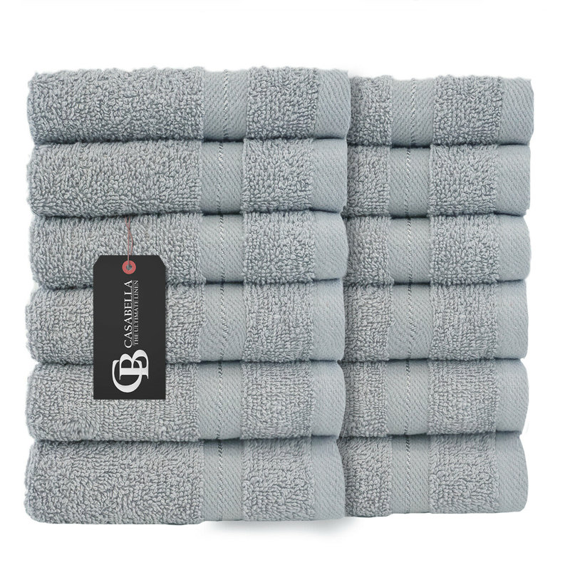 Casabella Luxury Face Towel, Silver