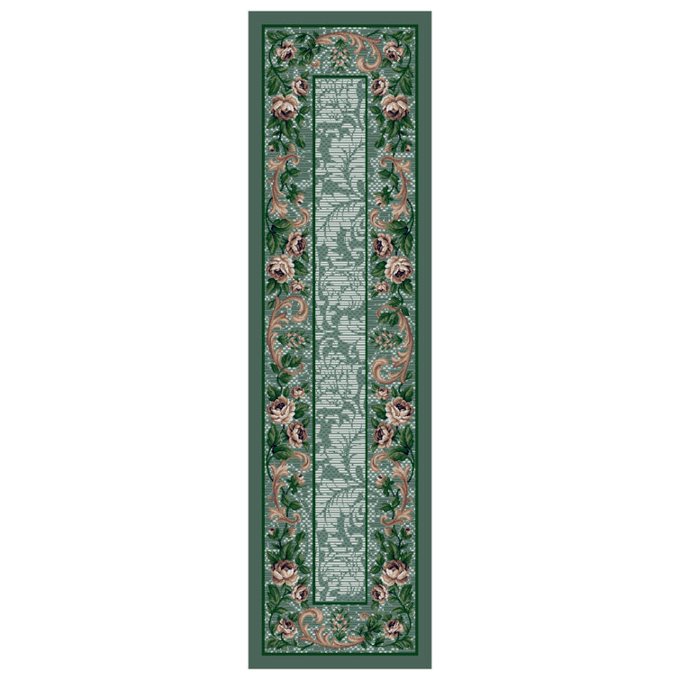 Alminus Innovations Rose Damask Aqua Area Rug