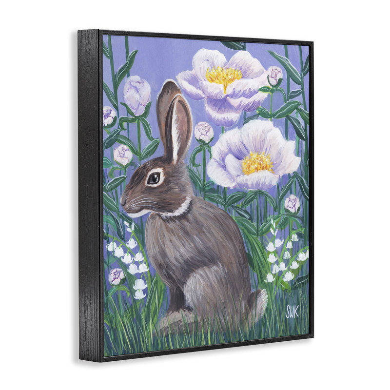 Lapin Cottontail au crépuscule, estampe numérique, design par Sarah Waldron Kimball, H 30 po x l 24 po