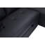 Canapé-lit modulaire en PVC avec chargeur USB et accoudoirs de rangement, noir
