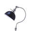 Lampe de table à col de cygne réglable de 22 po avec abat-jour en métal noir - Éclairage de travail au fini nickel brossé-1432894760