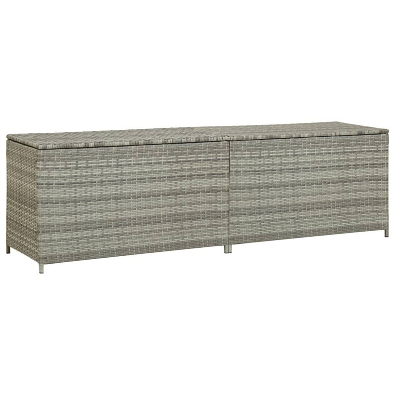 Armoire de rangement d'extérieur, 79 po, rotin de polyester gris clair et métal