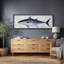 «Blue Tuna Fish Rustic Coastal Nautical Wall Decor Extra Large», reproduction d'art sur toile encadrée-126313831-126313829