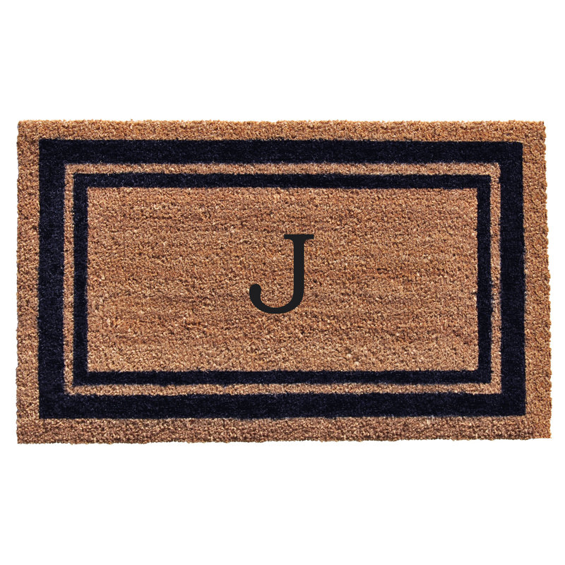 Tapis d'entrée antidérapant Stortz, Bleu foncé / brun clair, J, Rectangle 2 pi x 3 pi