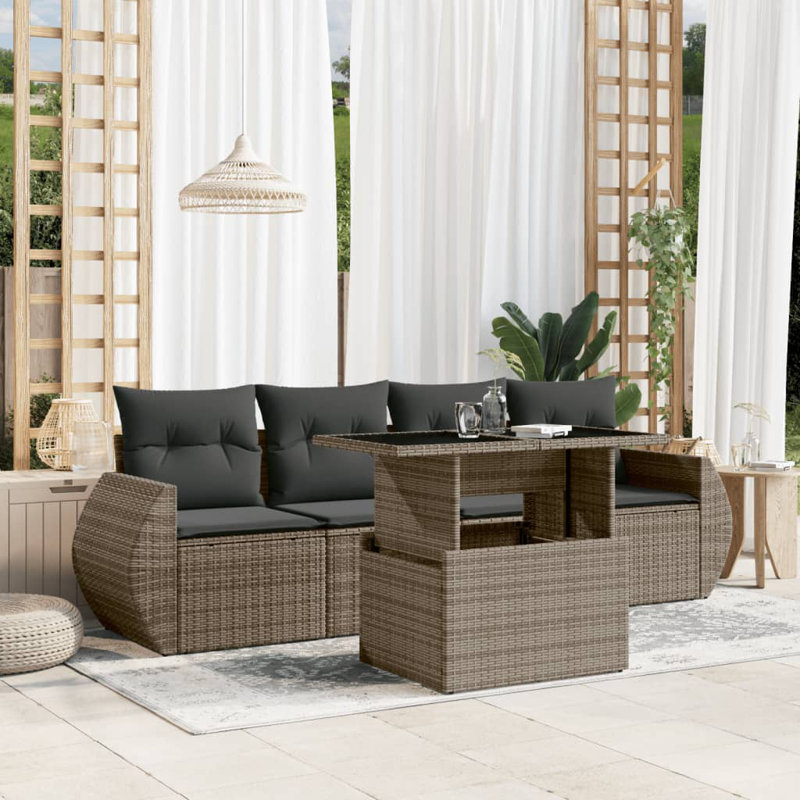 Vidaxl Garden Sofa Set Grey, Dark Grey